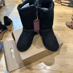 MOU Black Fur-Lined Women's Boots